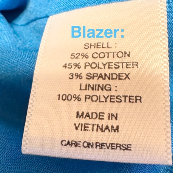 New York and Company Blue Three-Piece Blazer, Pant, and Vest Set - Picture 15 of 17